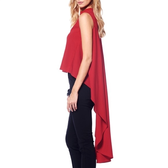 Mock Neck High - Low Sleeveless Blouse - Picture 3 of 4